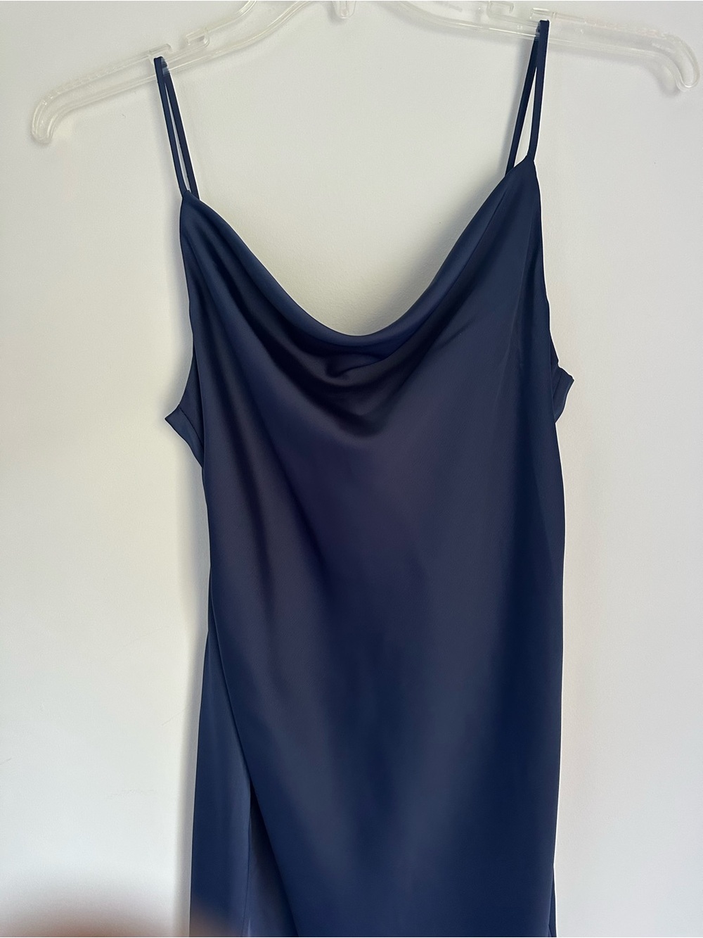 Navy Slip Cowl Neck Slip Dress